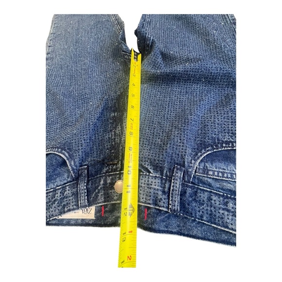 N.W.O.T Zara Beaded Denim Jeans Shiny Blue Women’s Size 8 - Picture 5 of 10